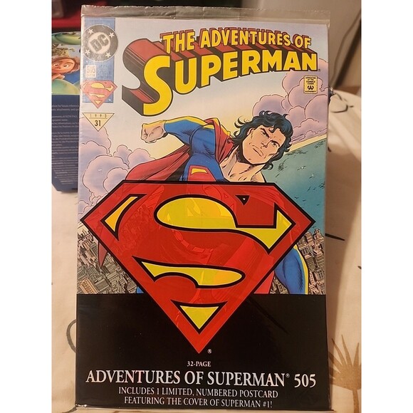 The Adventures of Superman #505 DC Comics 1993 W/ Postcard SEALED - Picture 1 of 2